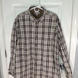 Carhartt Relaxed Fit Plaid Long Sleeve Button Down Shirt XL
